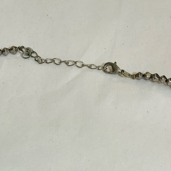 VINTAGE Czech Glass Silver Faceted Beaded Necklace and Bracelet Jewelry Set - Picture 8 of 8